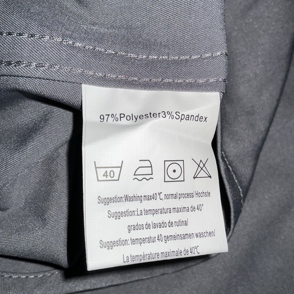 *NWT* COOFANDY Mens Button Down Casual Gray Short Sleeve Shirt Size Large - Picture 5 of 8